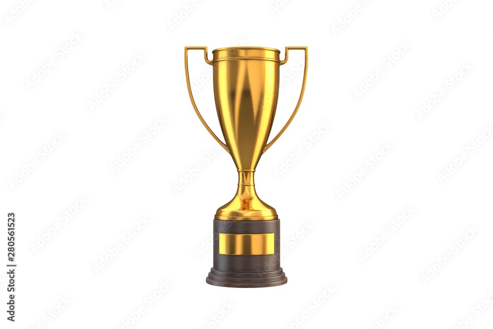 3D render of Gold Trophy Cup isolated on white. 3D render of Gold Trophy Cup isolated on white.