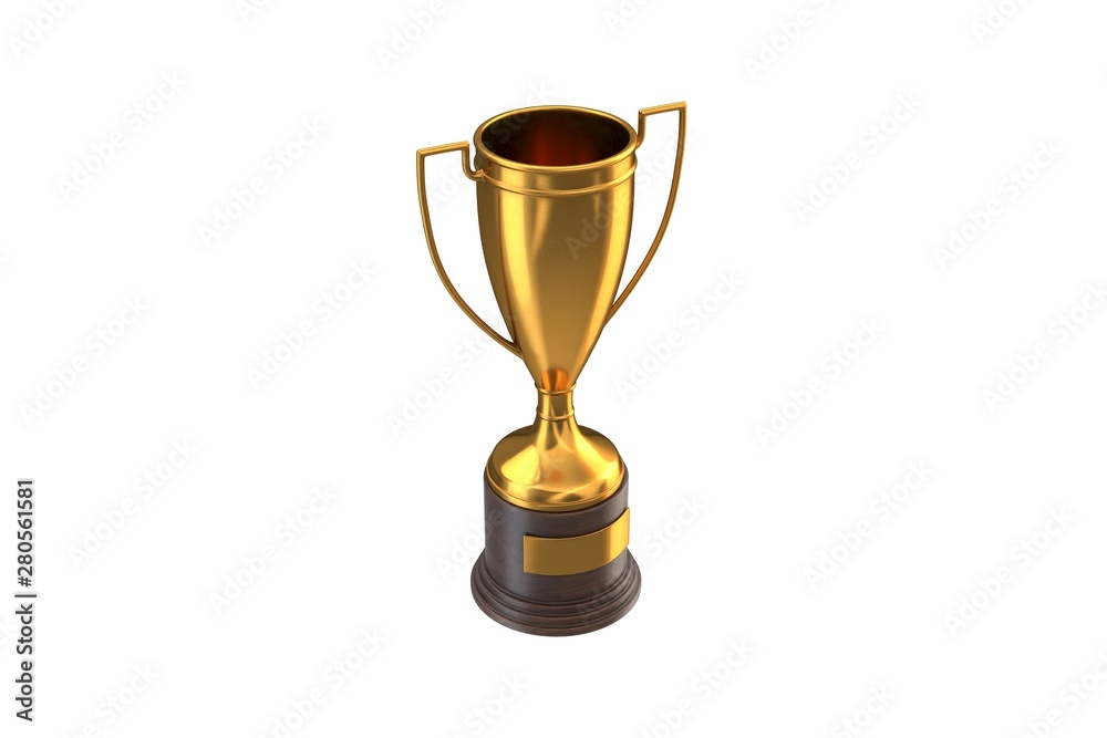 3D render of Gold Trophy Cup isolated on white. 3D render of Gold Trophy Cup isolated on white.