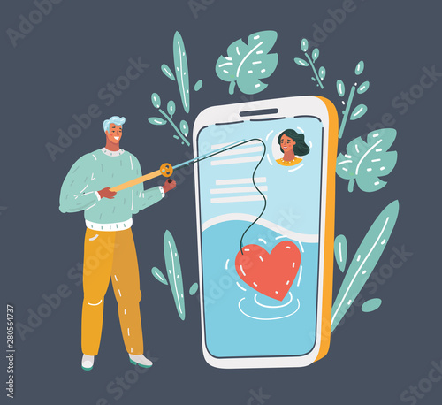 Online dating app concept.