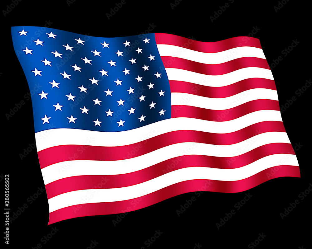 Fototapeta premium Waving national flag (USA / stars and stripes)