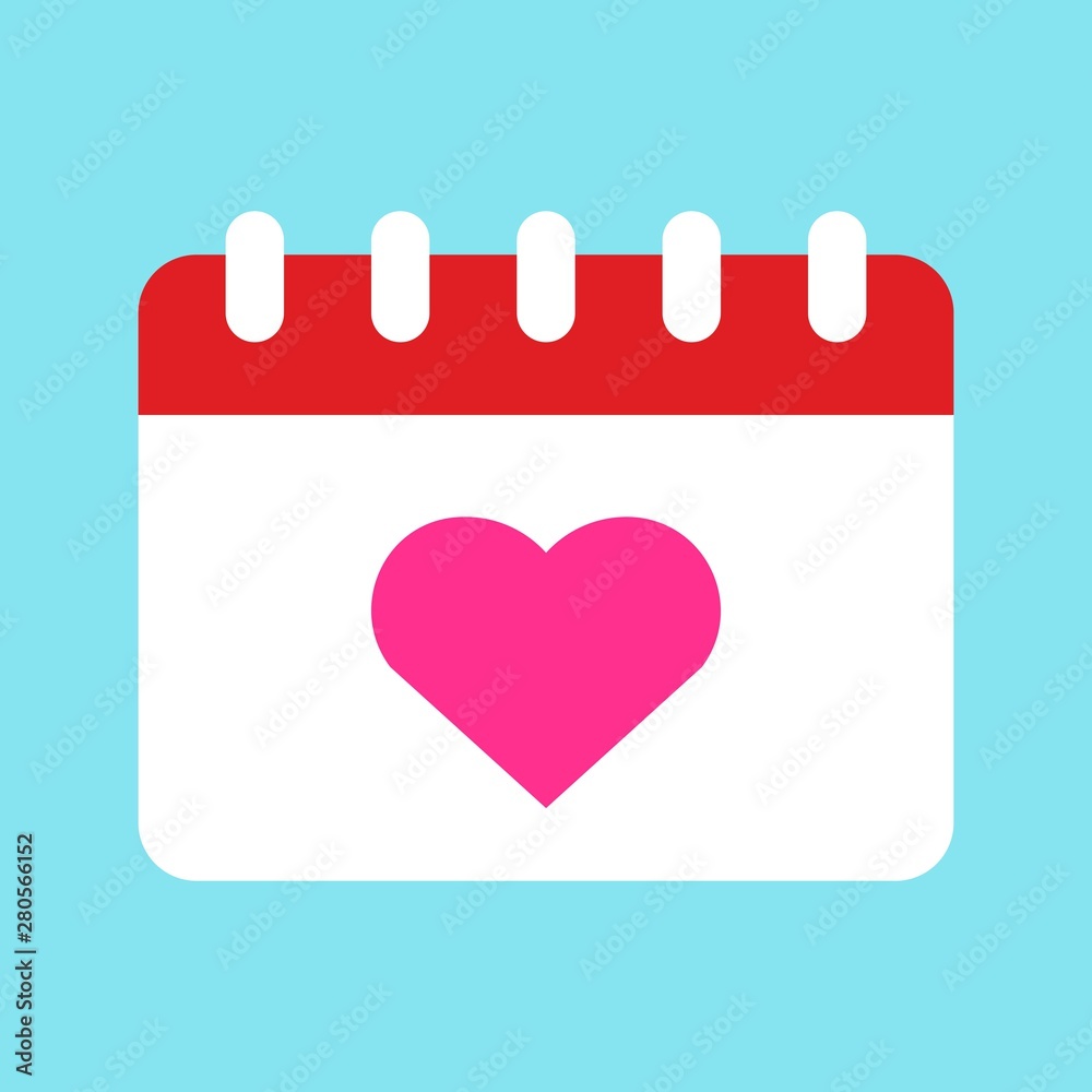 Wedding calendar vector, wedding related flat style icon