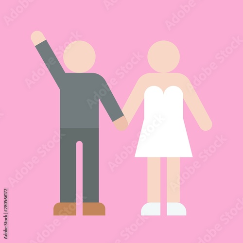 Wedding couple vector, wedding related flat style icon