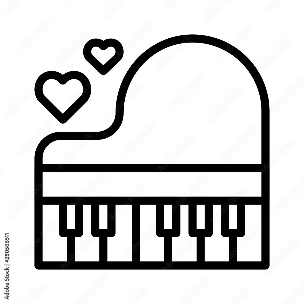Piano vector, wedding related line style icon Piano vector, wedding related line style icon