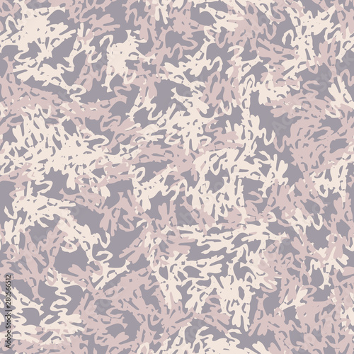 Urban UFO camouflage of various shades of pink, violet and beige colors