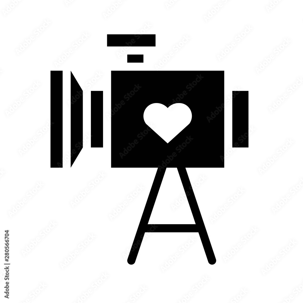 Camera vector, wedding related solid style icon