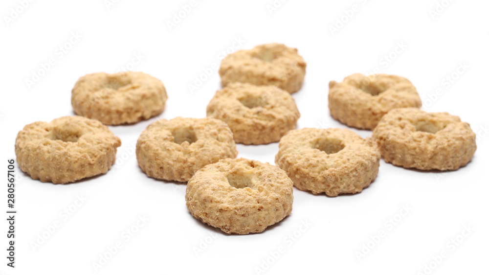 Baked pastries isolated on white background Baked pastries isolated on white background