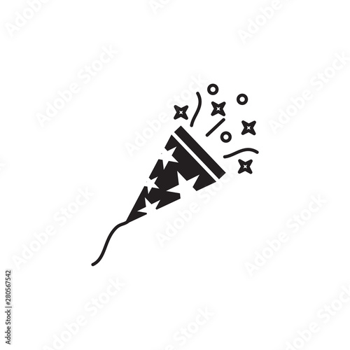 Confetti popper icon template color editable. Celebration party symbol vector sign isolated on white background illustration for graphic and web design.