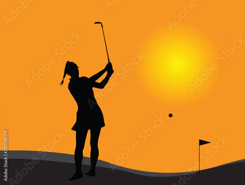 woman golf player