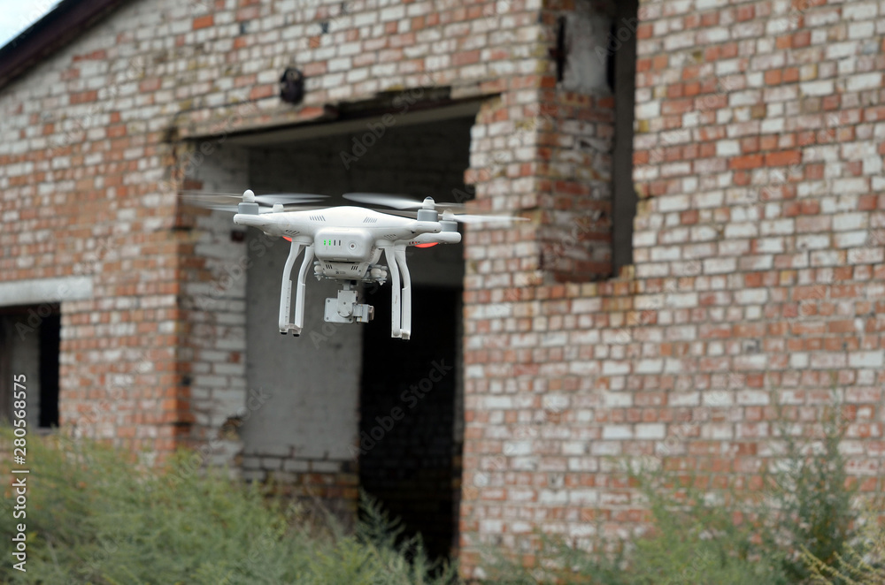Drone quadrocopter explores an abandoned huge milk farm. .Kiev Region Drone quadrocopter explores an abandoned huge milk farm. .Kiev Region
