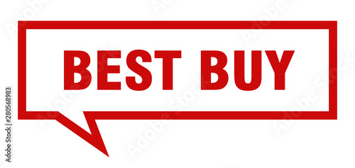 best buy sign. best buy square speech bubble. best buy