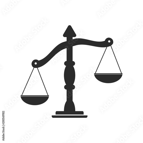 Law scale icon template color editable. justice symbol weight balance sign of law judgment punishment statue vector sign isolated on white background