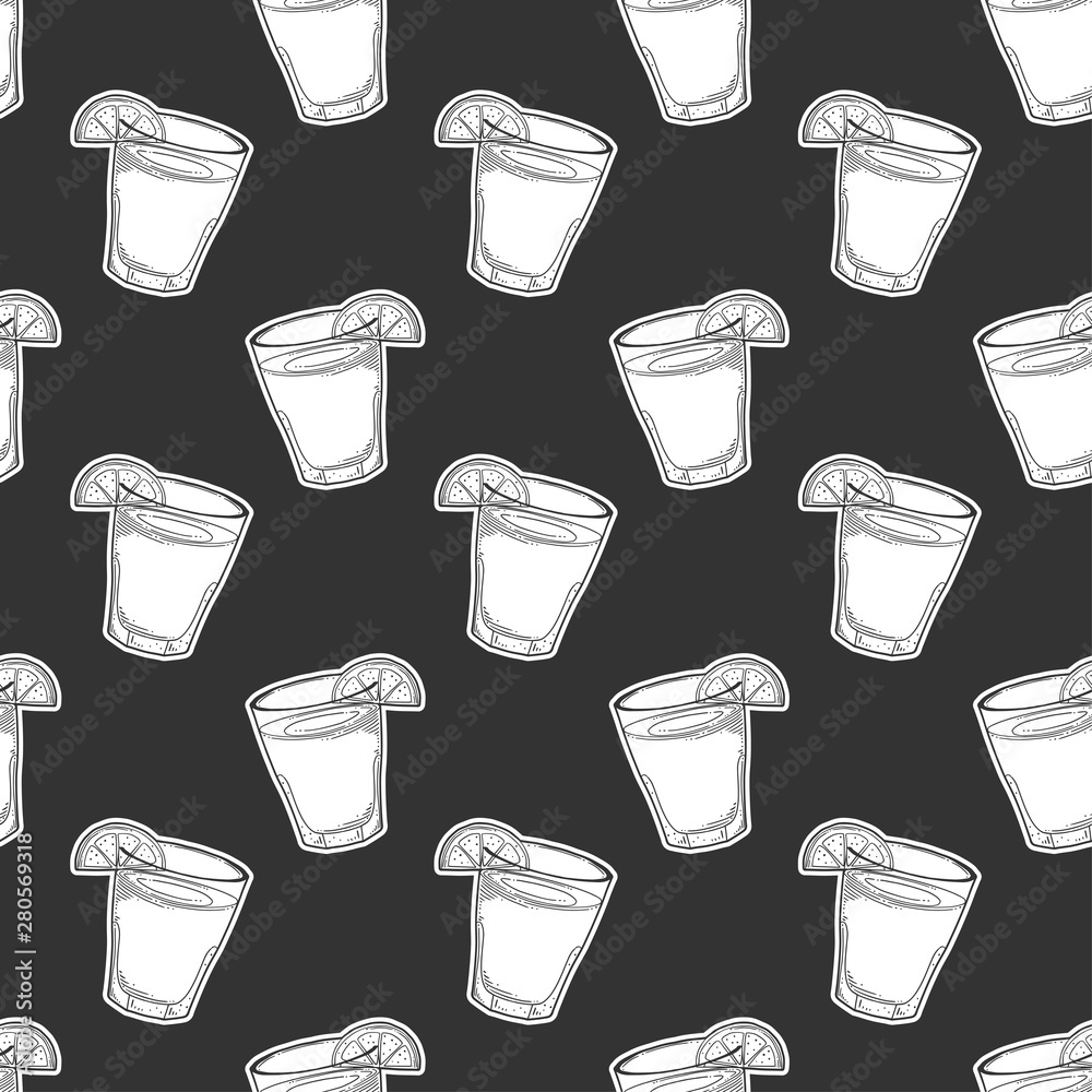 Lemonade cup with lemon slice. Vector concept in doodle and sketch style. Hand drawn