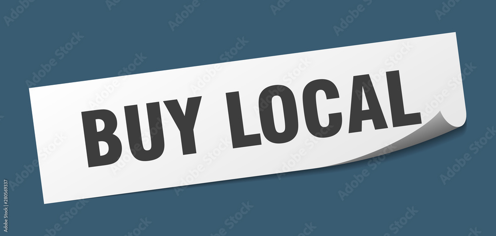 buy local sticker. buy local square isolated sign. buy local