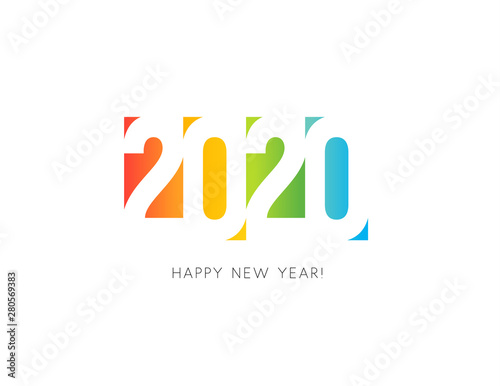 2020 New Year Colored Numbers Design. Vector illustration.