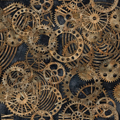 Stickers Industriële stijl patronen Steampunk tandwielen verzameling roest  © Svitlana Belinska