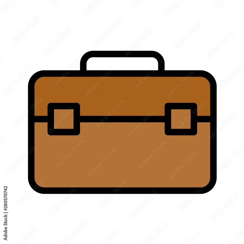 Briefcase vector, Baggage filled style icon editable outline Briefcase vector, Baggage filled style icon editable outline
