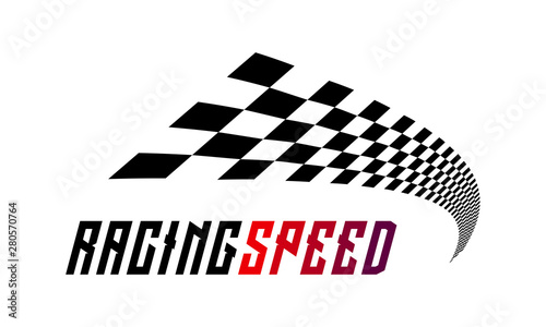 Racing flag Design Template. Race flag Design Vector. Speed Flag Simple Design Illustration Vector.