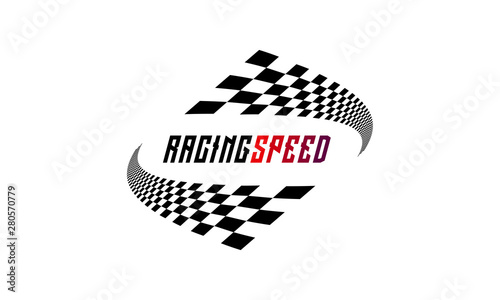 Racing flag Design Template. Race flag Design Vector. Speed Flag Simple Design Illustration Vector.