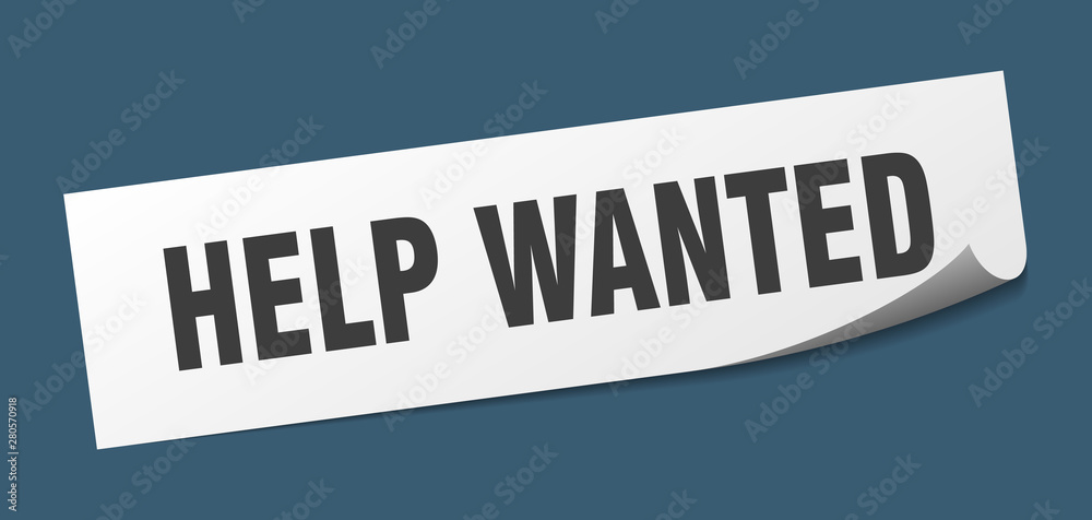 help wanted sticker. help wanted square isolated sign. help wanted