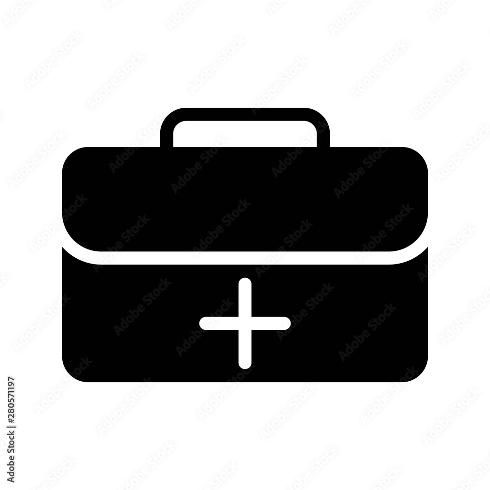 Medical box vector illustration, Baggage solid style icon Medical box vector illustration, Baggage solid style icon