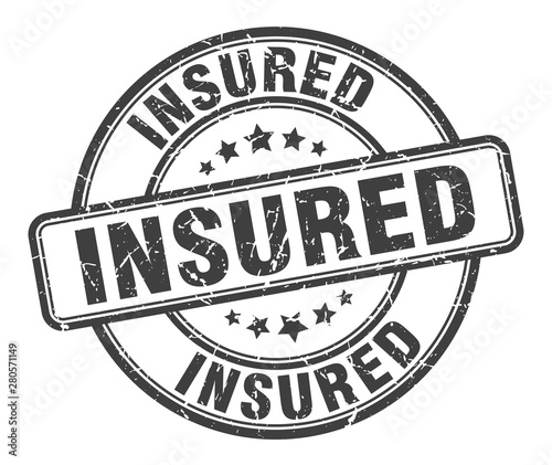 insured stamp. insured round grunge sign. insured