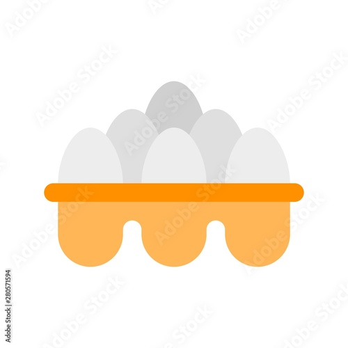 Egg tray vector, grocery store related flat style icon