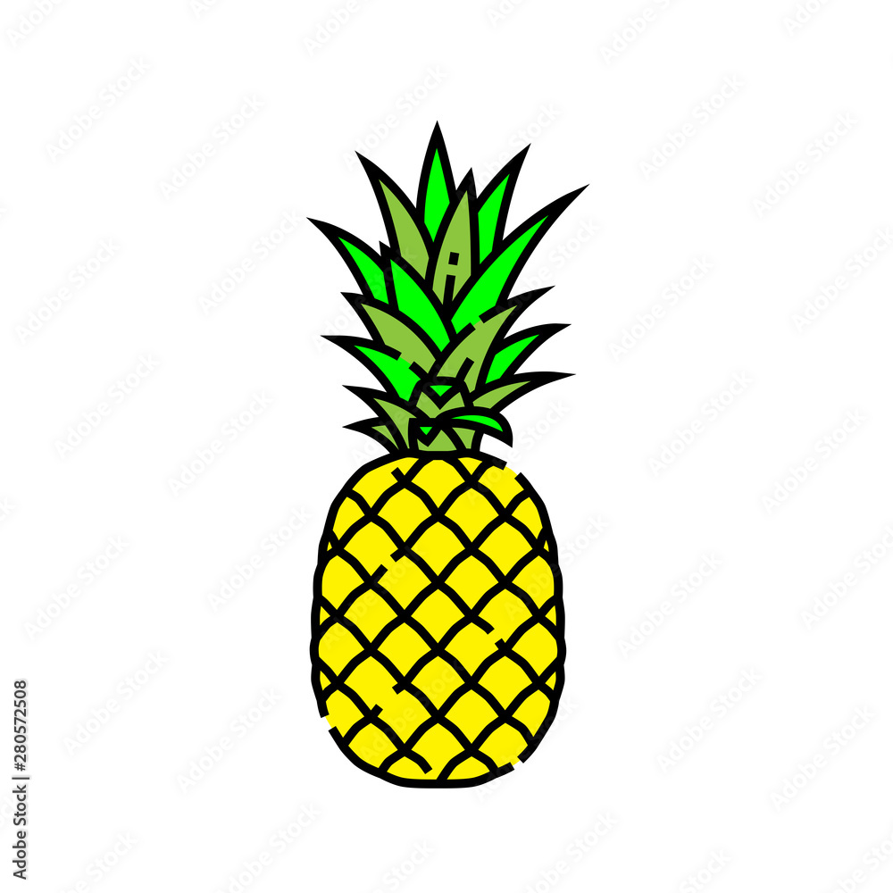 Pineapple line icon. Fresh tropical summer fruit symbol. Vector illustration. Pineapple line icon. Fresh tropical summer fruit symbol. Vector illustration.