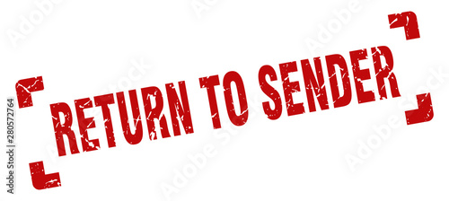 return to sender stamp. return to sender square grunge sign. return to sender
