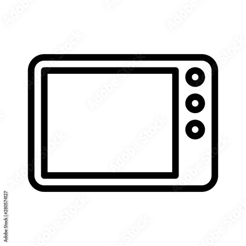 Microwave oven vector, grocery store related line style icon