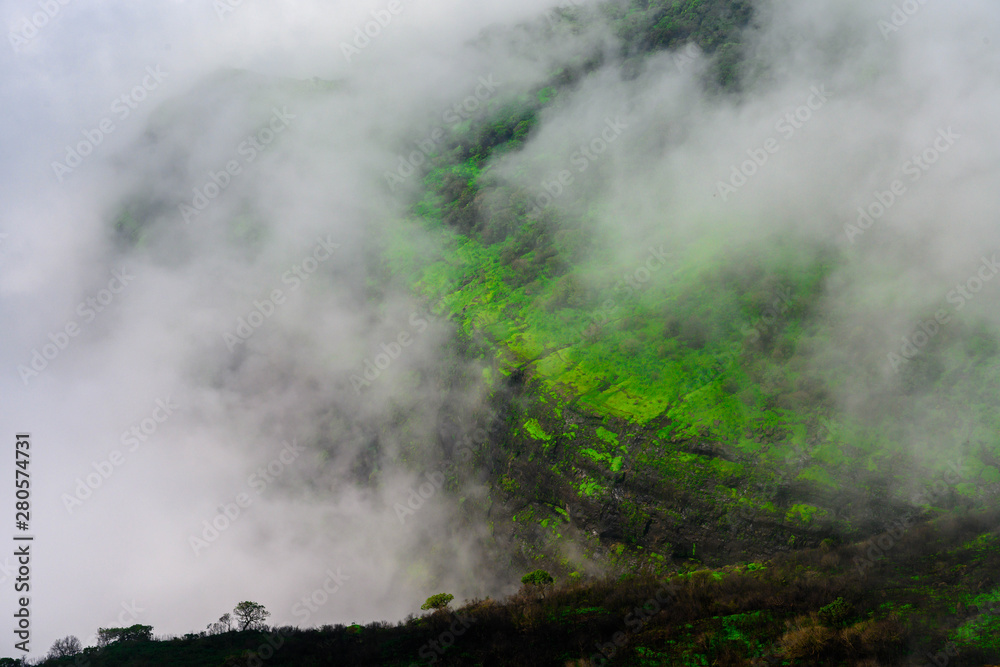 Fog over hill