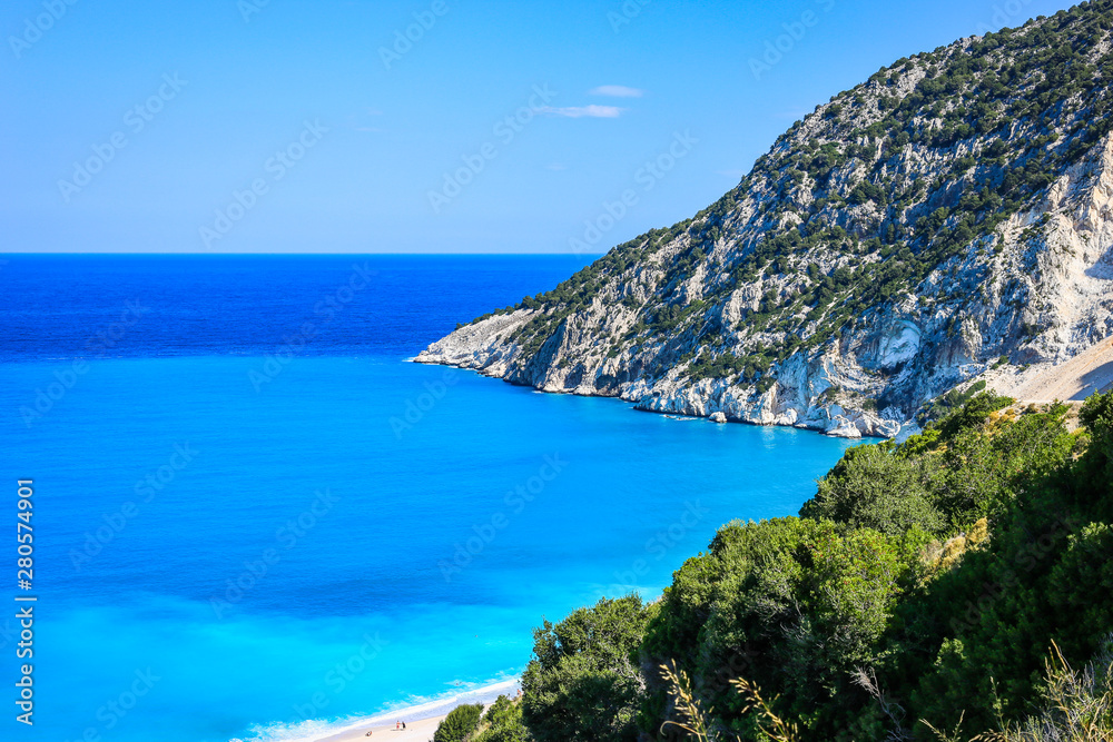 Beautiful view of Myrtos bay and beach on Kefalonia island