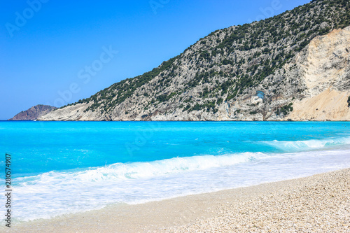 Beautiful view of Myrtos beach, Kefalonia island, Greece