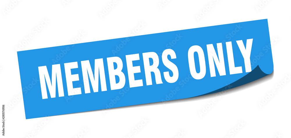 members only sticker. members only square isolated sign. members only