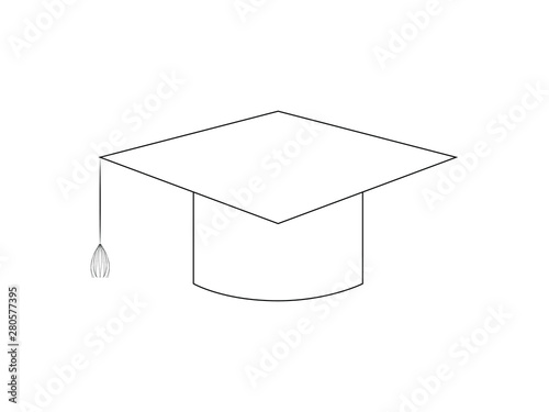 EPS 10 vector. Graduation hat in minimalistic style.