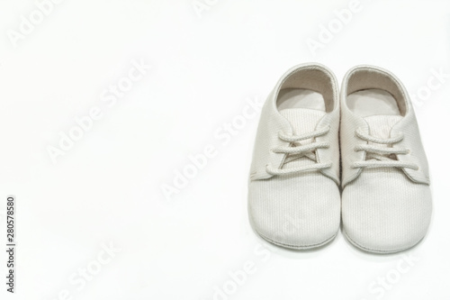 Children shoes for babies from natural fabrics.