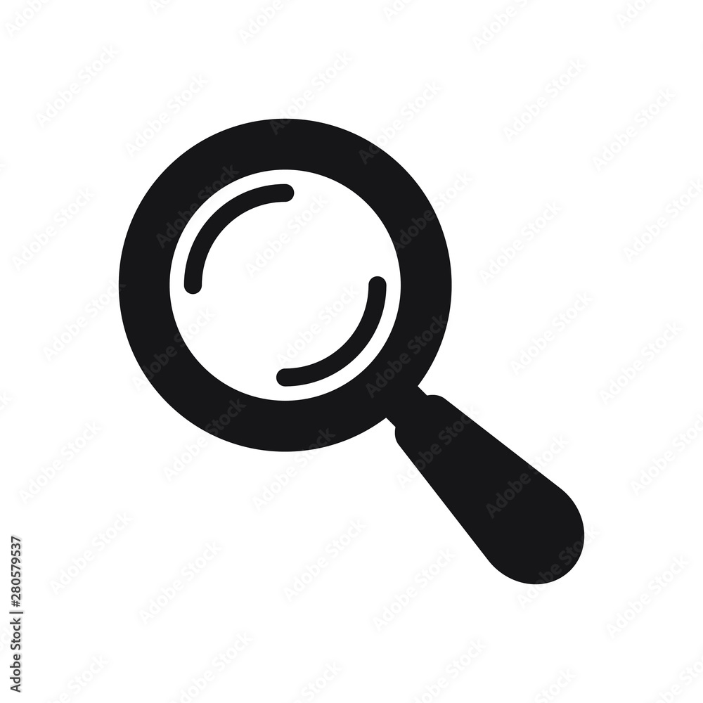 Search icon. Magnifying glass icon, vector magnifier or loupe sign. Search icon. Magnifying glass icon, vector magnifier or loupe sign.