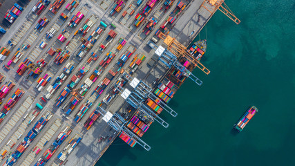 Fototapete Rotterdam Containerhafen Rotterdam aus der Luft  © Kalyakan
