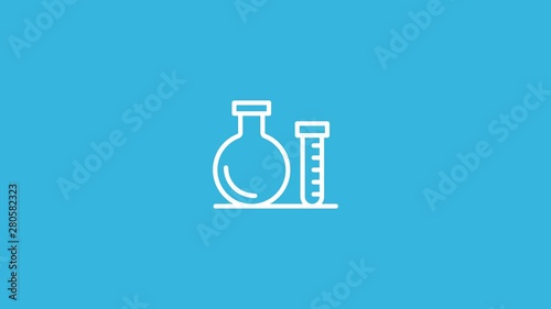 Chemistry Line Icon Animation with Alpha stock video