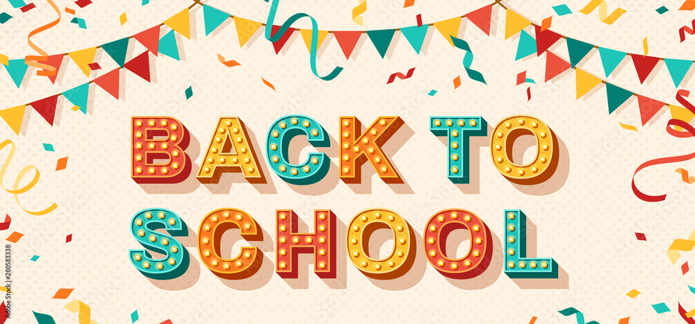 Back to school card typography