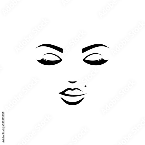 Black female icon with birthmark