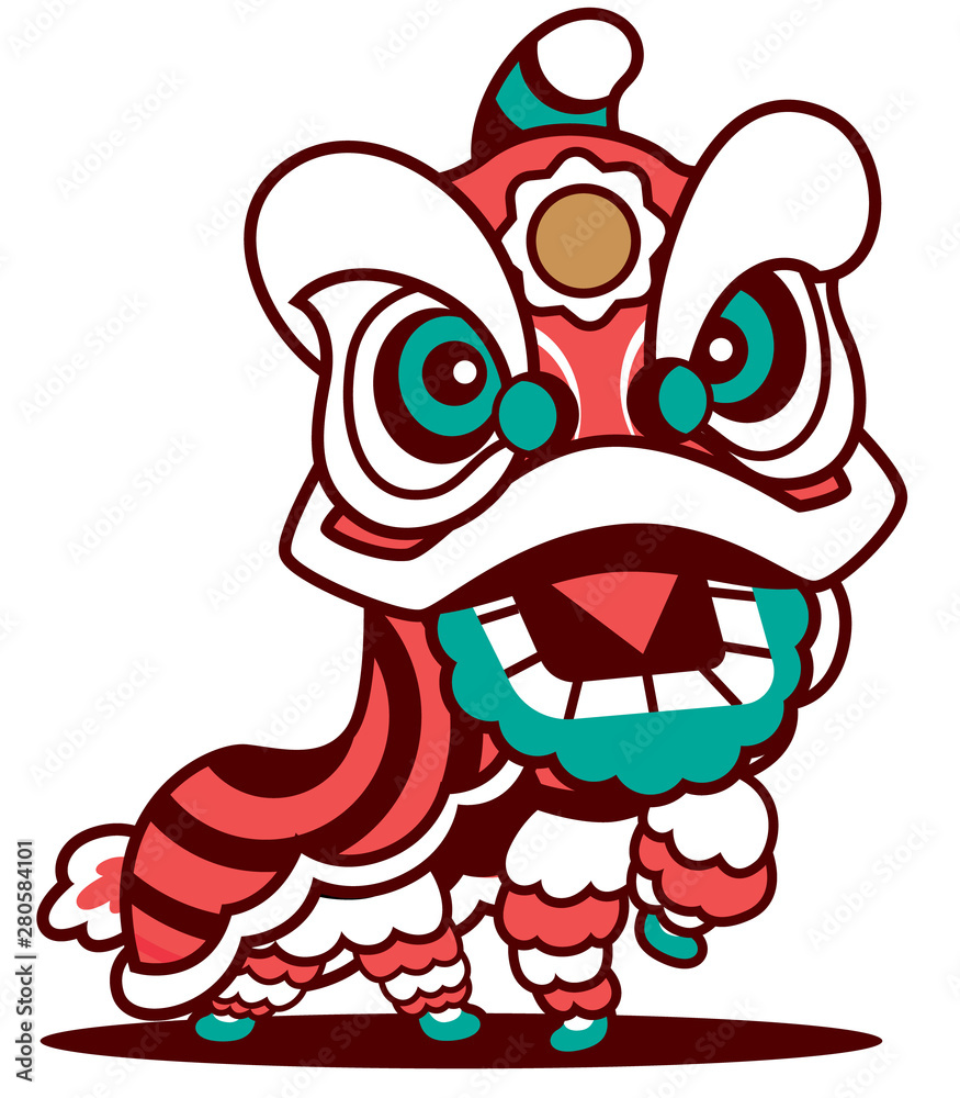 chinese new year lion vector