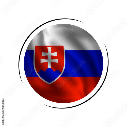 Waving Slovakia flag, the flag of Slovakia, vector illustration