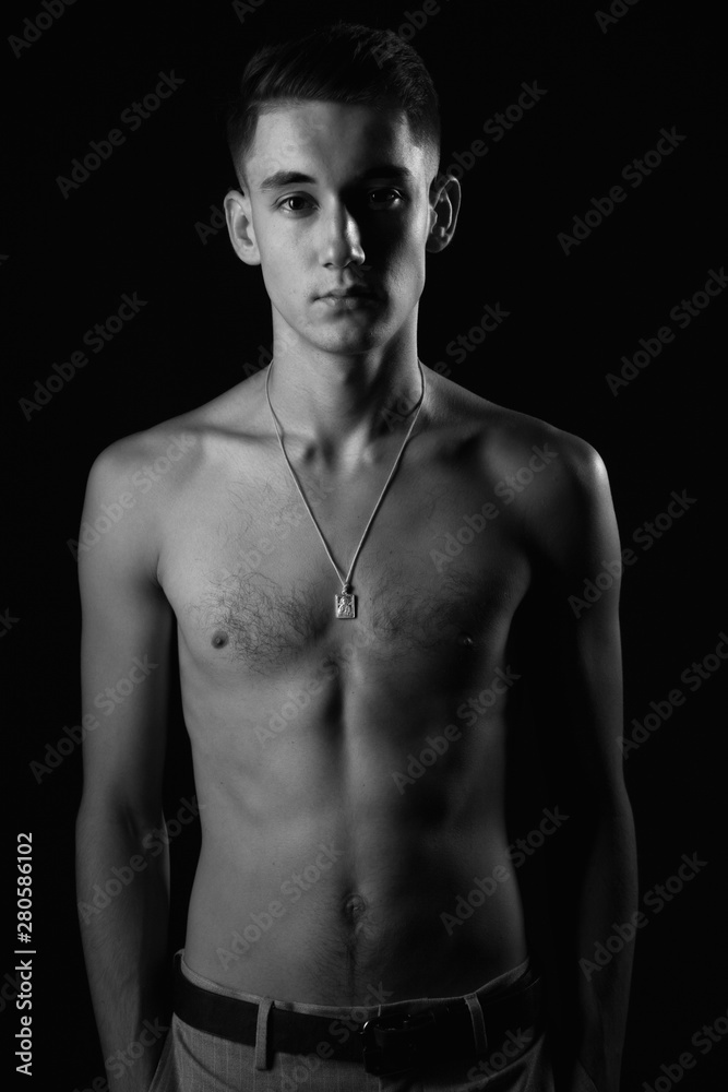 Fototapeta premium portrait of a boy with weak body