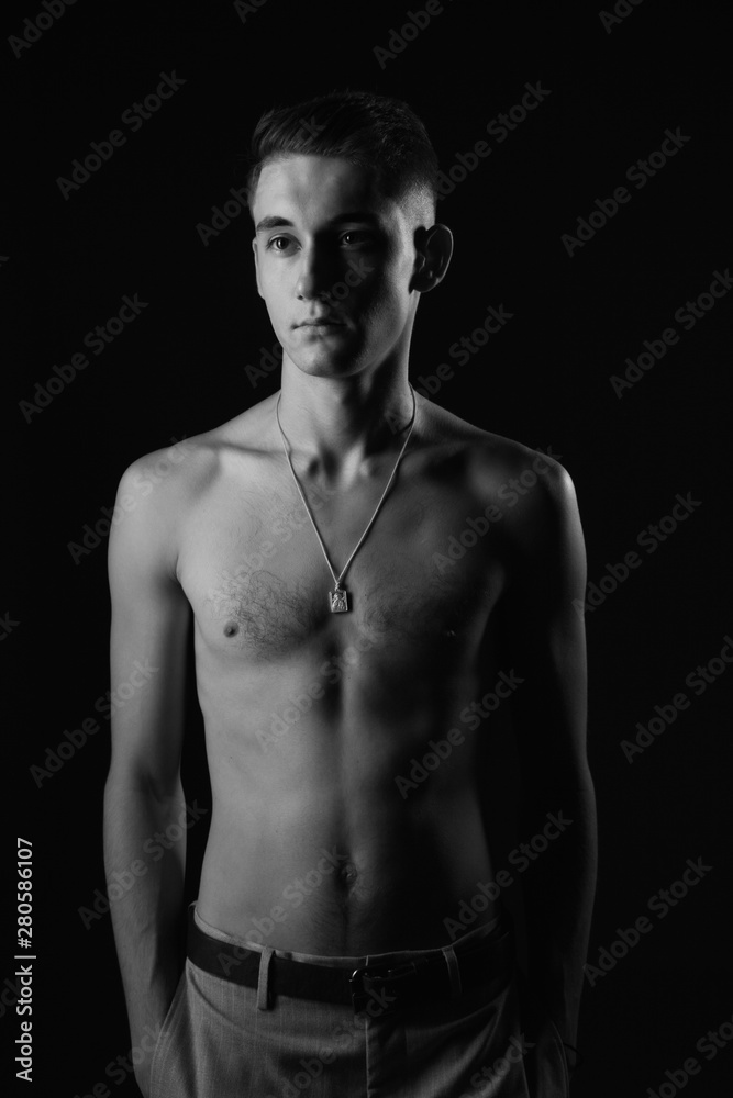 Fototapeta premium portrait of a boy with weak body