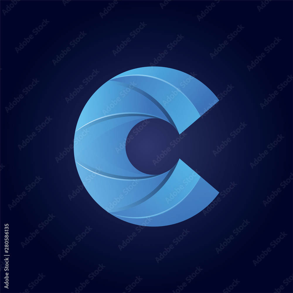 Blue letter c modern logo template vector Blue letter c modern logo template vector