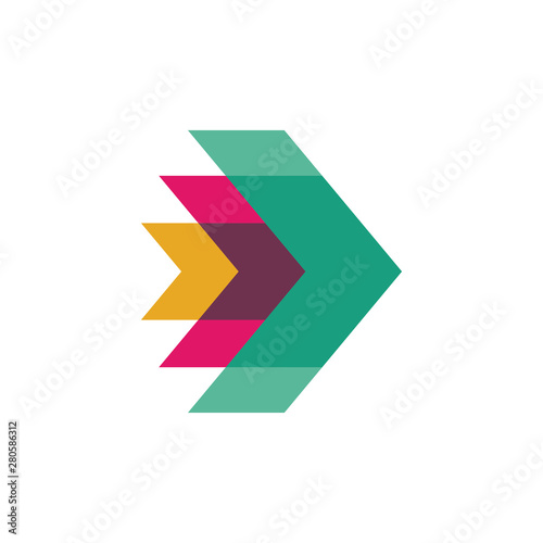 Arrow swiss style logo design vector