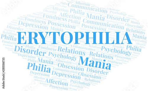 Erytophilia word cloud. Type of Philia.