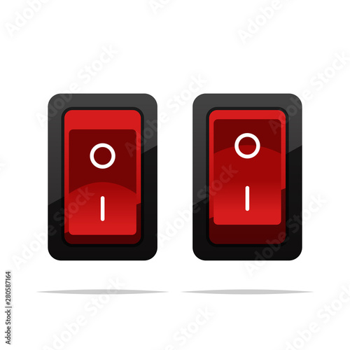 Power toggle switch vector isolated