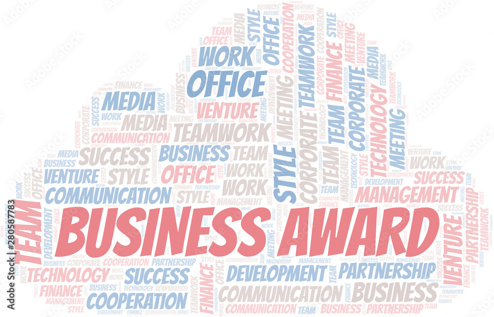 Obraz premium Business Award word cloud. Collage made with text only.