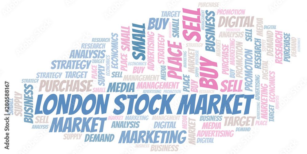 London Stock Market word cloud. Vector made with text only. London Stock Market word cloud. Vector made with text only.